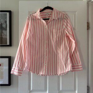 J. Crew Pink and Cream Striped Shirt